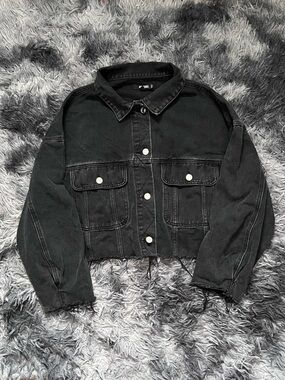 Missguided Black Denim Jean Jacket